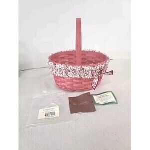 NEW 2008 Large  Longaberger Handled Berry Basket Red W/ NEW Removeable Garter